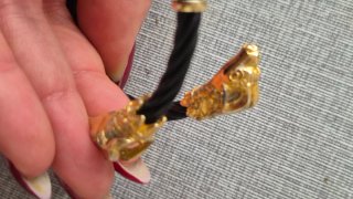 Bracciale Uomo Testa pitone Oro Nero