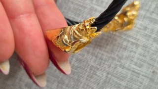 Bracciale Uomo Testa pitone Oro Nero