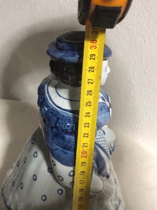 Garrafa Decorativa Dama Azul e Branca