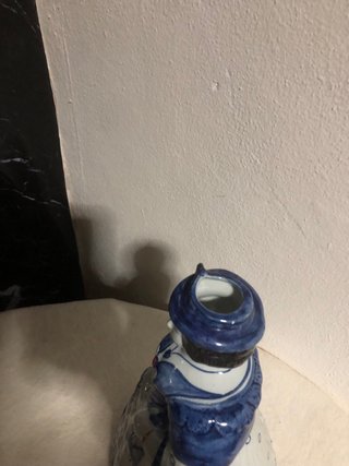 Garrafa Decorativa Dama Azul e Branca