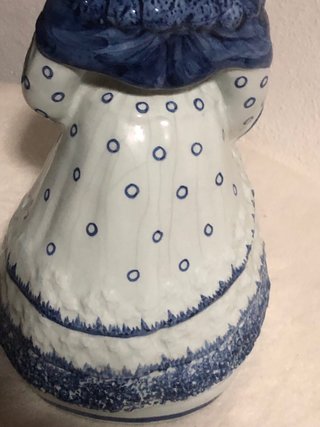Garrafa Decorativa Dama Azul e Branca