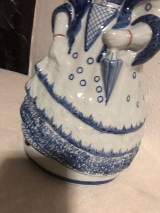 Garrafa Decorativa Dama Azul e Branca