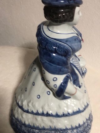Garrafa Decorativa Dama Azul e Branca