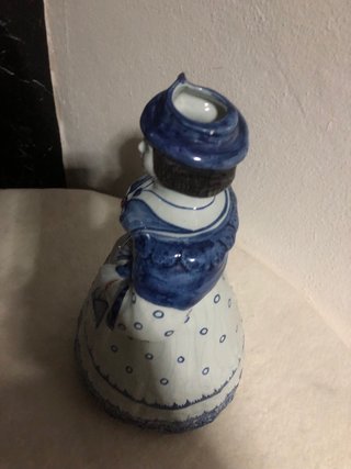 Garrafa Decorativa Dama Azul e Branca