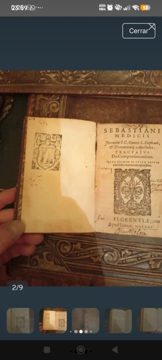 Libro florentino antiguo SXVI primera edición