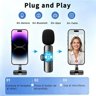 SIN ABRIR Micrófono Inalámbrico iPhone y Android