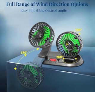 Ventilador Doble Negro y Verde