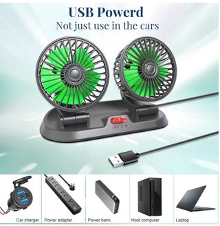 Ventilador Doble Negro y Verde