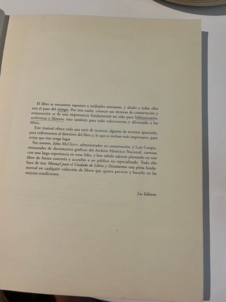 El cuidado de libros y documentos - McCleary / Cre