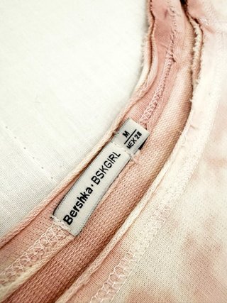 Felpa Corta Tie Dye Bershka Rosa M