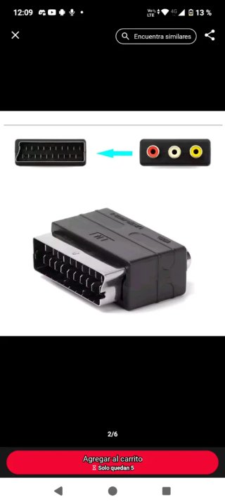 Adaptador AV RCA a Euroconector INT