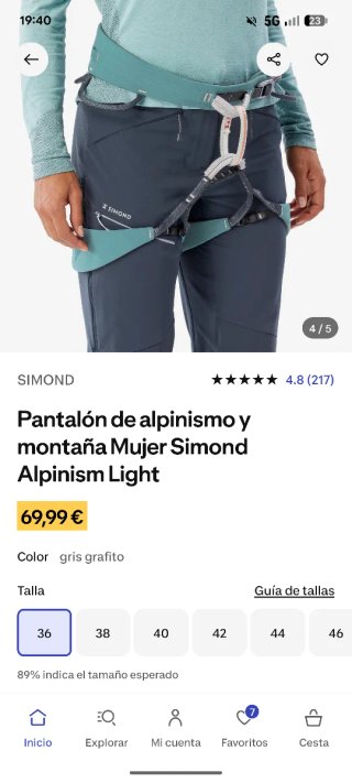 Pantalón Alpinismo Simond Mujer XS Nuevo