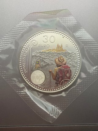 Moneda de 30 Euro 2021, Jacobeo. Blíster original.