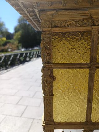 Farol antiguo bronce y cristal