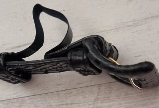 Cintura donna artigianale in pitone blu navy