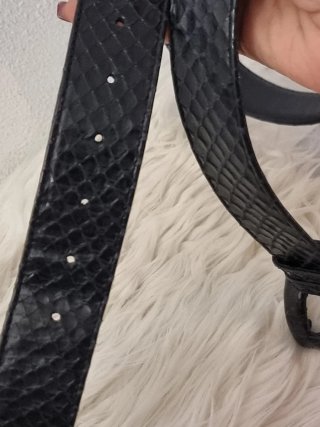 Cintura donna artigianale in pitone blu navy