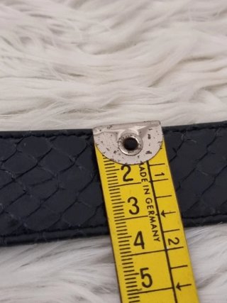 Cintura donna artigianale in pitone blu navy