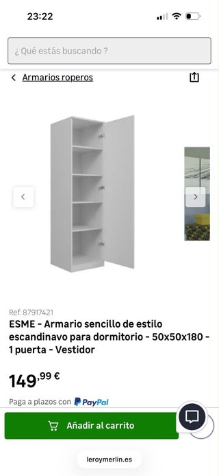 Armario estilo escandinavo 50x50x180