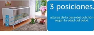 Cuna bebé con colchón de espuma de aloe vera