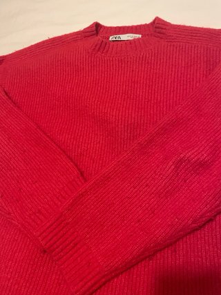 Jersey de punto canalé fucsia Zara