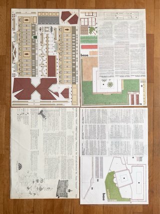 Lote 4 láminas arquitectura recortables años 80