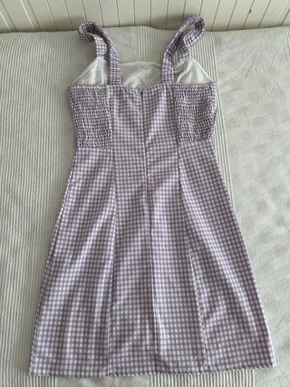 Vestido Vichy Lila y Blanco Pull&Bear