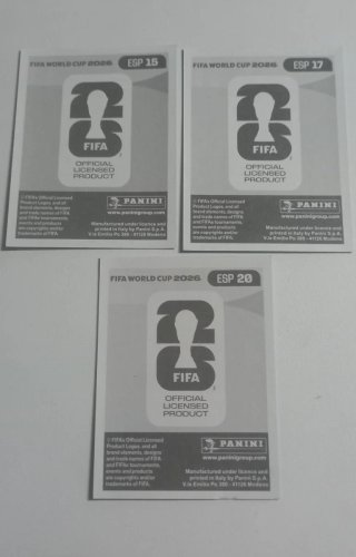 3 Cromos Espanha Mundial 2026