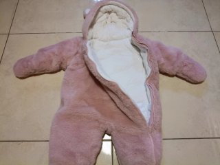Saco Buzo de bebé peluche rosa