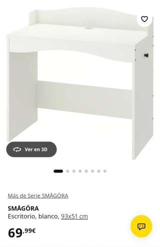 SMÅGÖRA Escritorio Blanco 93x51 cm