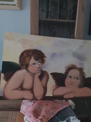 Cuadro al óleo de ángeles