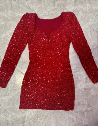 Vestido corto lentejuelas rojo NUEVO