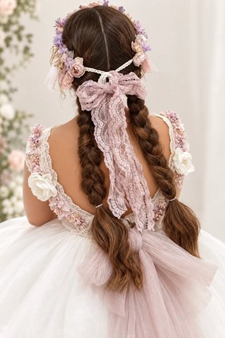Complementos Vestido Comunión Flores. Talla 35