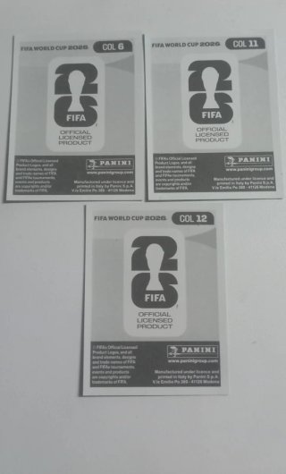 3 Cromos Colômbia Mundial 2026
