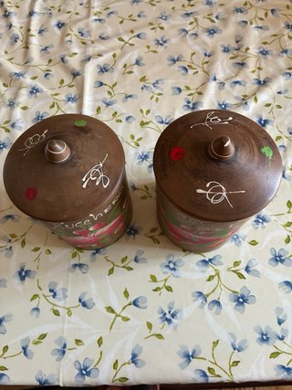 Barattoli cucina caffè zucchero ceramica dipinti