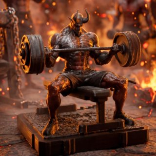 Statuetta diorama diavolo palestra