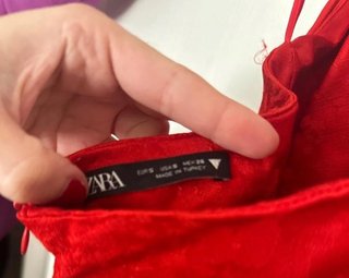 Vestido rojo Zara halter cuello anudado, nuevo, S