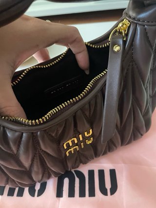 Borsa Miu Miu Wander Napa Marrone