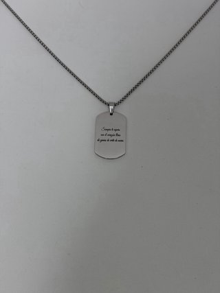 Collar Chapa militar acero inoxidable con frase