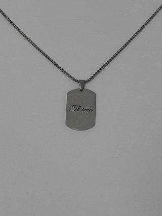 Collar Chapa militar acero inoxidable con frase