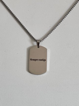 Collar Chapa militar acero inoxidable con frase