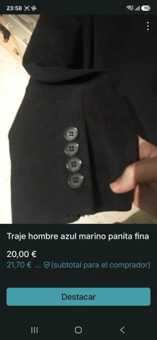 Traje de chaqueta y pantalón azul marino
