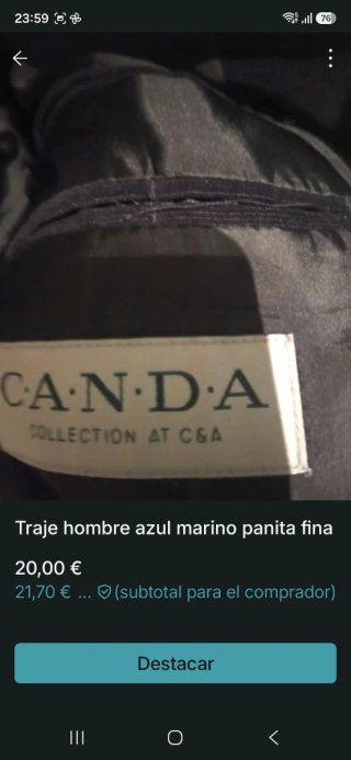 Traje de chaqueta y pantalón azul marino