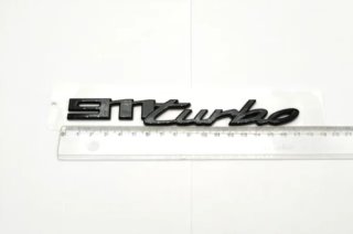 EMBLEMA LOGO TRASER PORSCHE 911 TURBO NEGRO BRILL