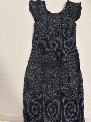 Vestido de fiesta Morgan negro con plata