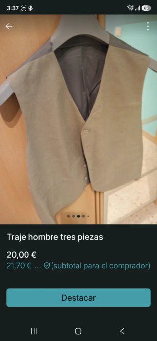 Traje de hombre tres piezas beige