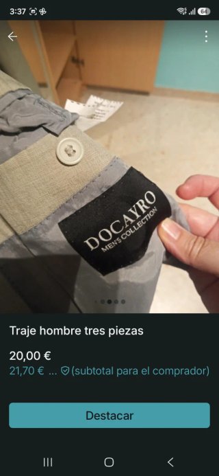 Traje de hombre tres piezas beige
