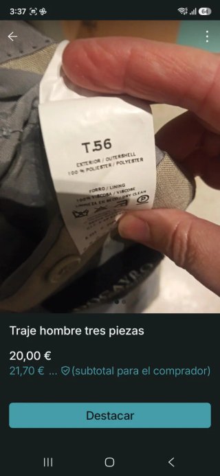 Traje de hombre tres piezas beige
