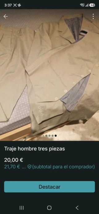 Traje de hombre tres piezas beige