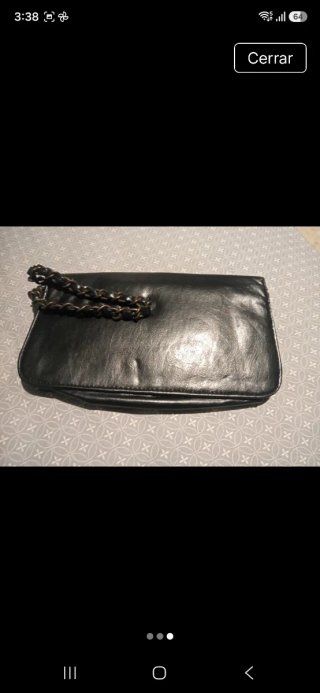 Bolso de mano piel negro con cadena