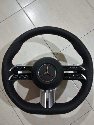 Volante Mercedes AMG Negro Piel Roja